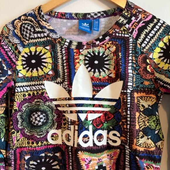 Adidas Originals Crochita Crop Tee Tank Colorful - Small - Picture 3 of 5